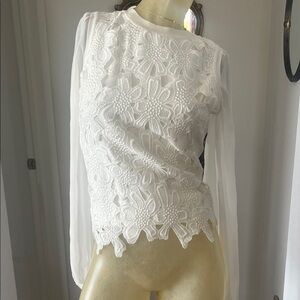 Karen Millen White Floral Lace Top